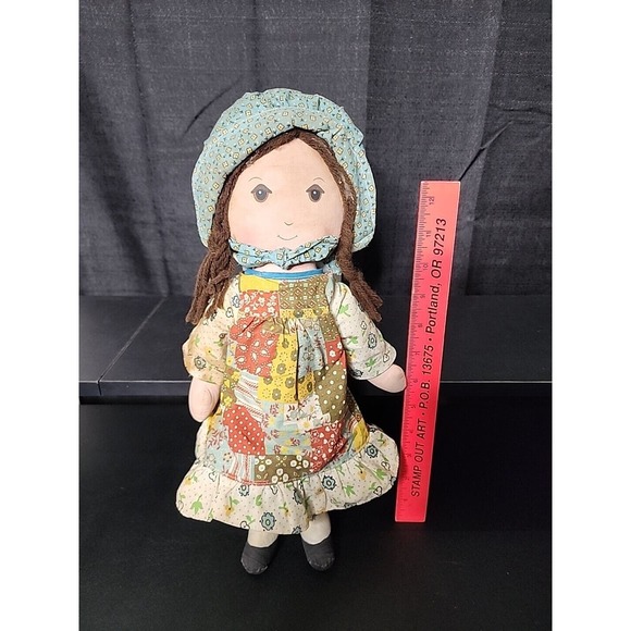 Vintage 1970s Original Holly Hobbie Miniature Rag Doll 15" Knickerbocker Heather - Picture 2 of 8
